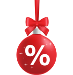 Christmas ball with percentage